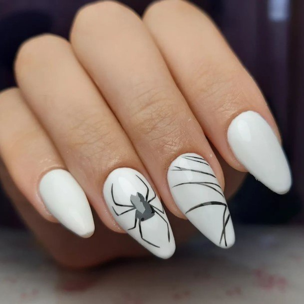 Woman With Fabulous Spider Nail Design