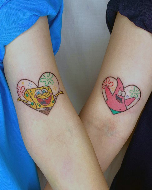 Woman With Fabulous Spongebob Tattoo Design