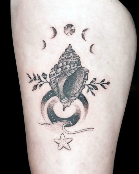 Woman With Fabulous Starfish Tattoo Design