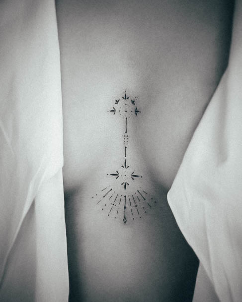 Woman With Fabulous Sternum Tattoo Design