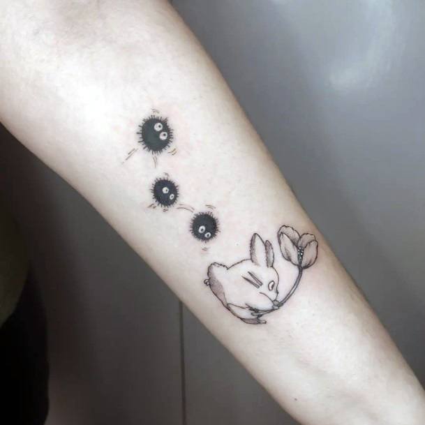 Woman With Fabulous Susuwatari Tattoo Design