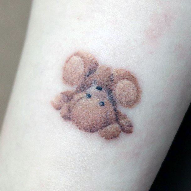 Woman With Fabulous Teddy Bear Tattoo Design