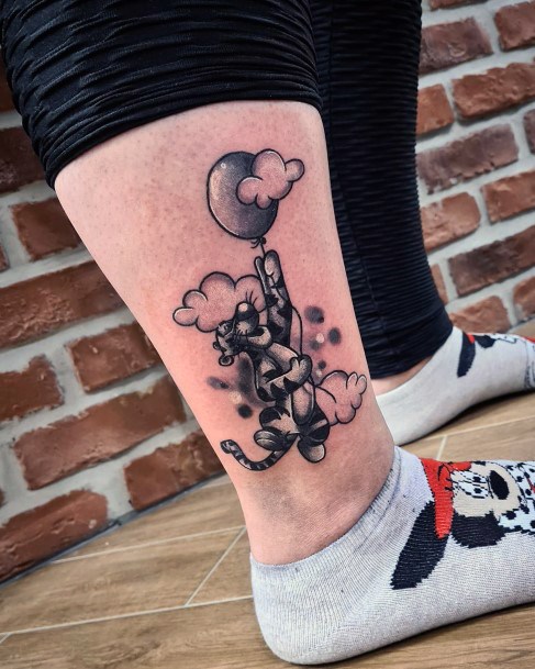 Woman With Fabulous Tigger Tattoo Design