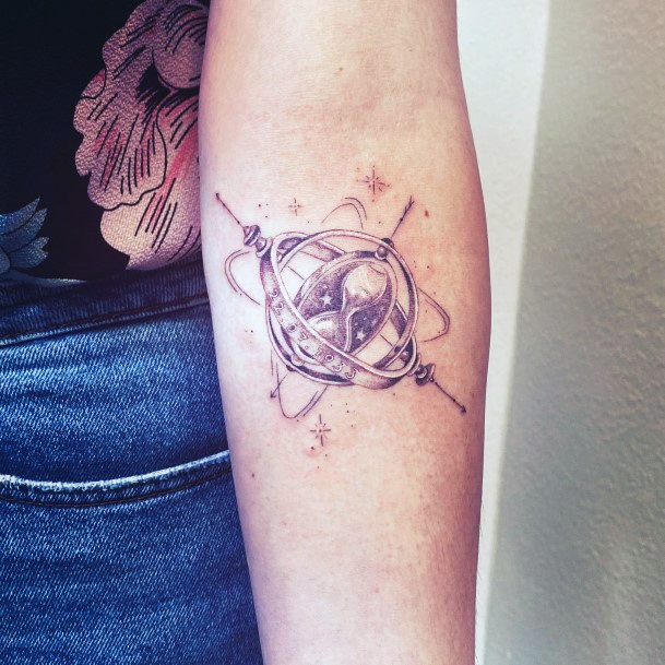 Woman With Fabulous Time Turner Tattoo Design