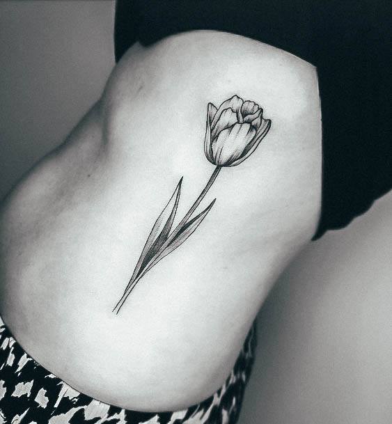 Woman With Fabulous Tulip Tattoo Design