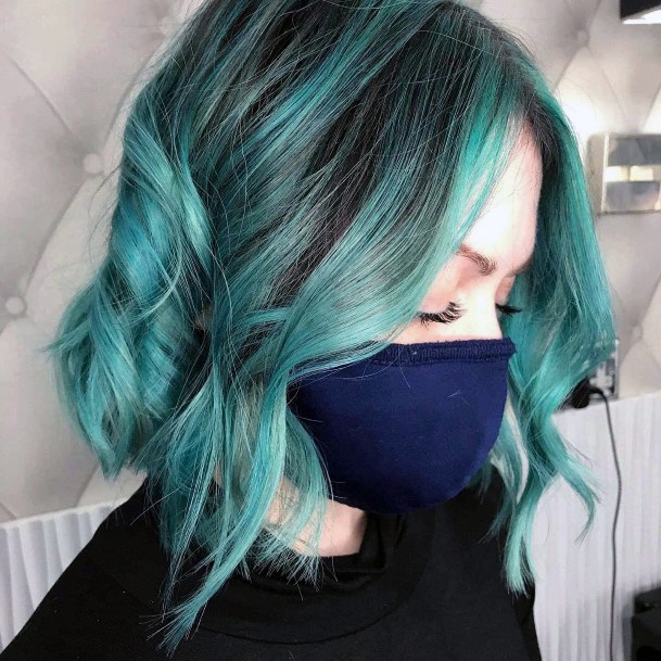 Woman With Fabulous Turquoise Hairstyles Design