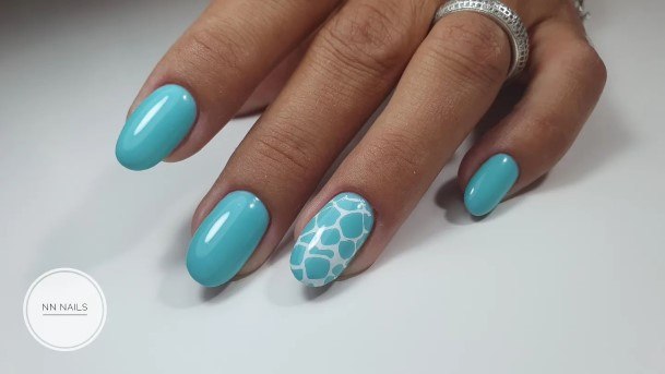 Woman With Fabulous Turquoise Ombre Nail Design