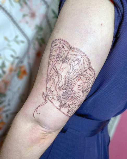 Woman With Fabulous Uchiwa Tattoo Design