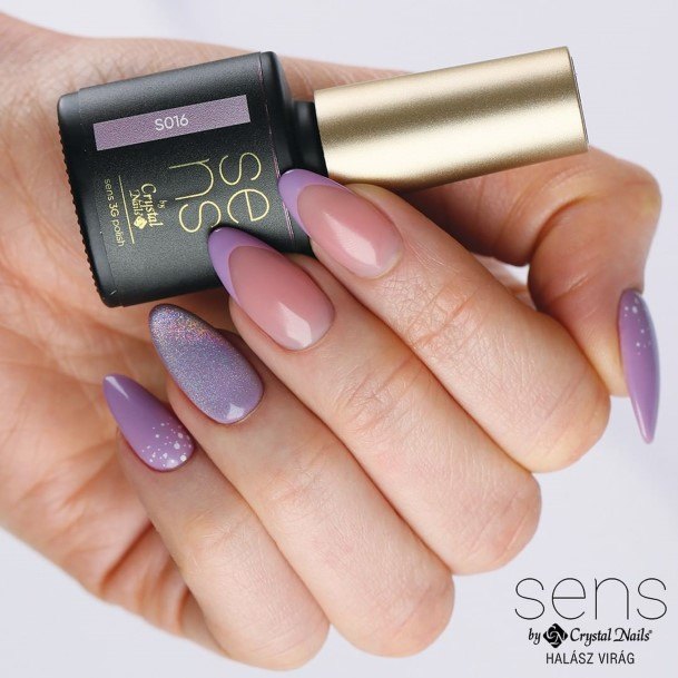 Woman With Fabulous Violet Nail Design