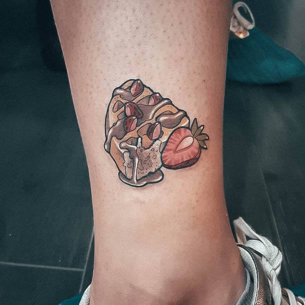 Woman With Fabulous Waffle Tattoo Design