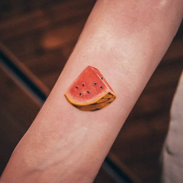 Woman With Fabulous Watermelon Tattoo Design