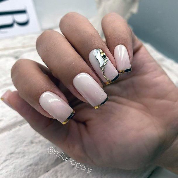 Woman With Fabulous Wedding Nail Design