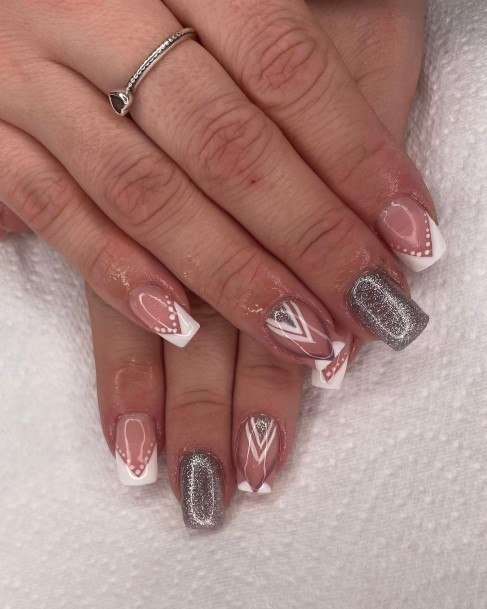 Woman With Fabulous White French Tip Nail Design