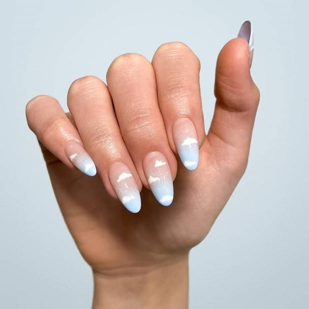 Woman With Fabulous White Ombre Nail Design