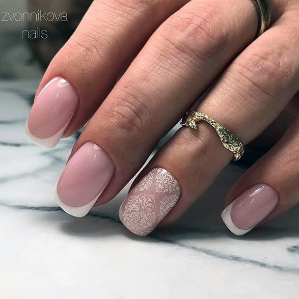 Woman With Fabulous White Prom Nail Design