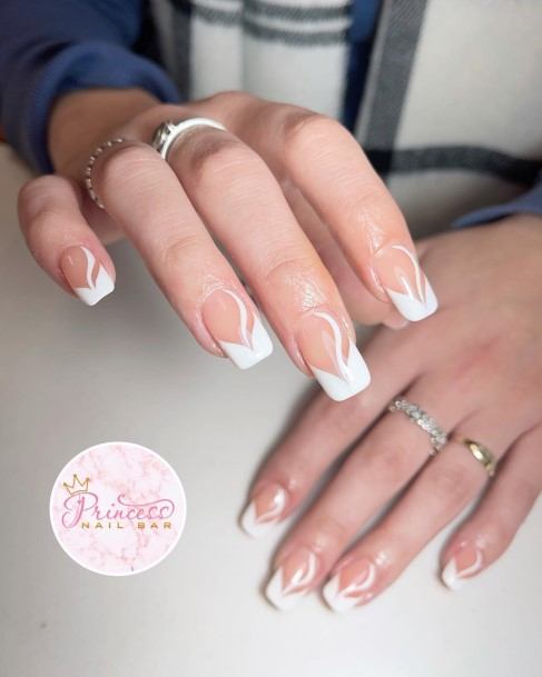 Woman With Fabulous White Square Nail Design