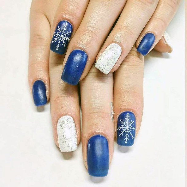 Woman With Fabulous Winter Nail Design