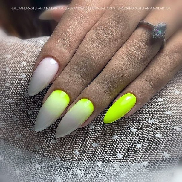 Woman With Fabulous Yellow Summer Nail Design