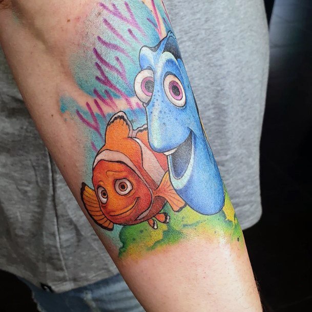 Woman With Finding Nemo Tattoo