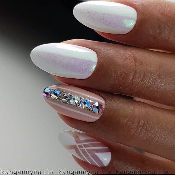 Woman With Gemstone Nail