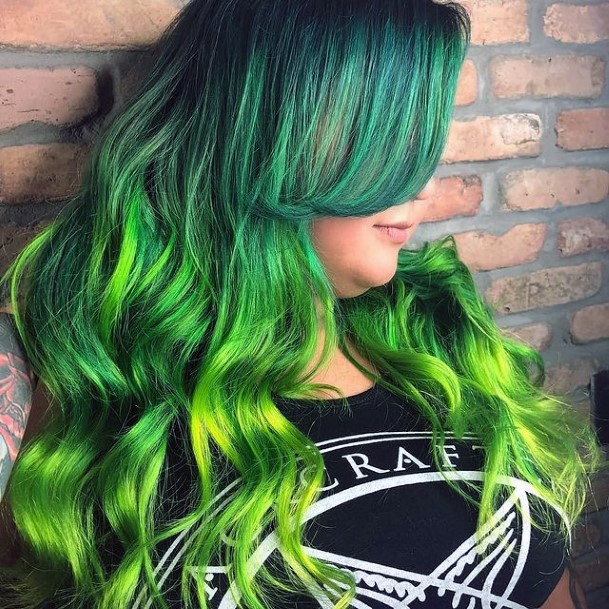 Woman With Green Hairstyles