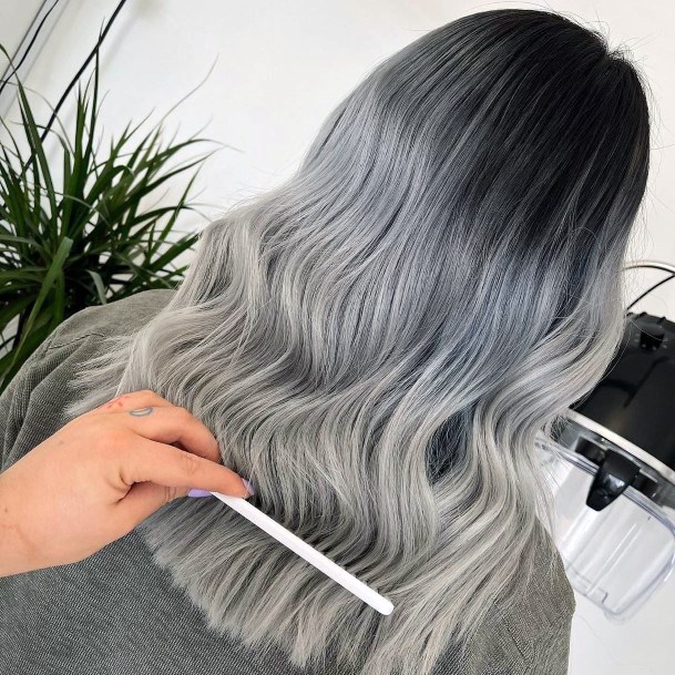 Woman With Grey Ombre Hairstyles