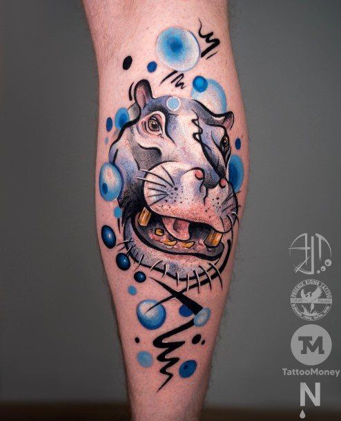 Woman With Hippo Tattoo