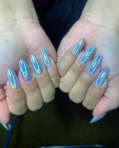 Woman With Holographic Nail