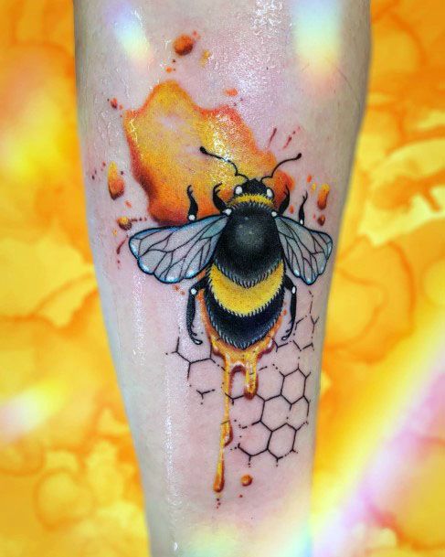 Woman With Honeycomb Tattoo