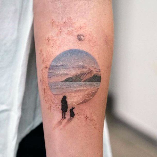 Woman With Landscape Tattoo