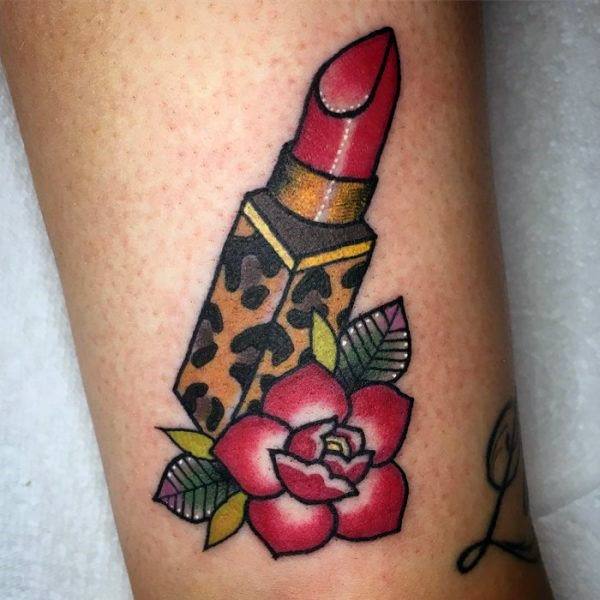 Woman With Lipstick Tattoo