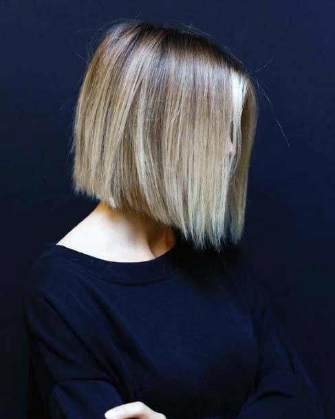 Woman With Long Bob Hairstyle Hassle Free Cut Easy Styling