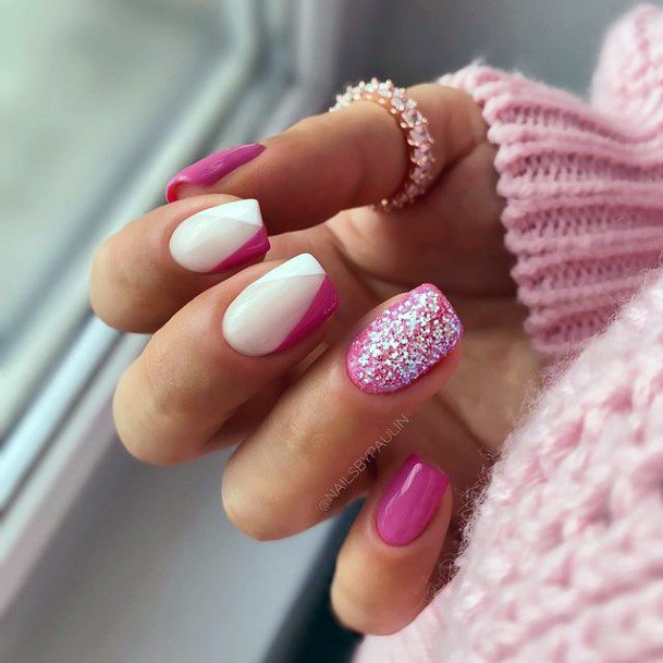 Woman With Magenta Nail