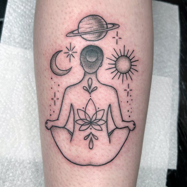 Woman With Meditation Tattoo