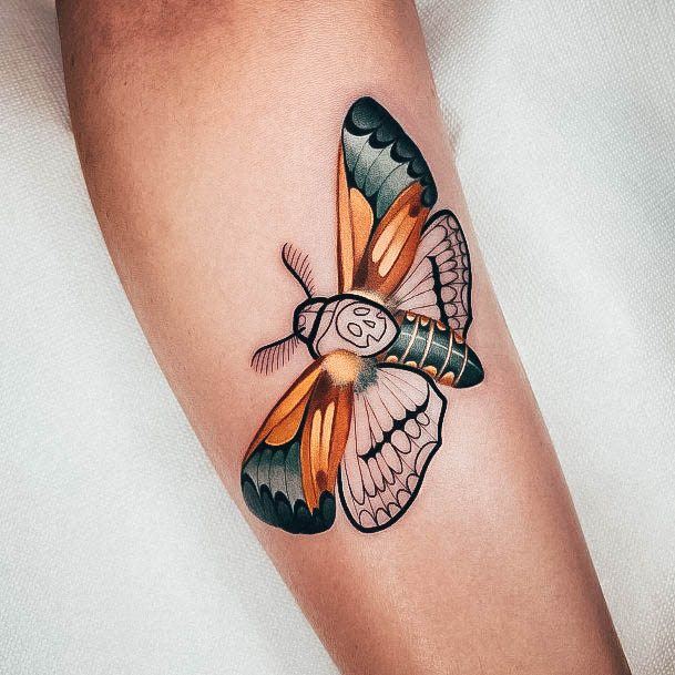 Woman With Moth Tattoo