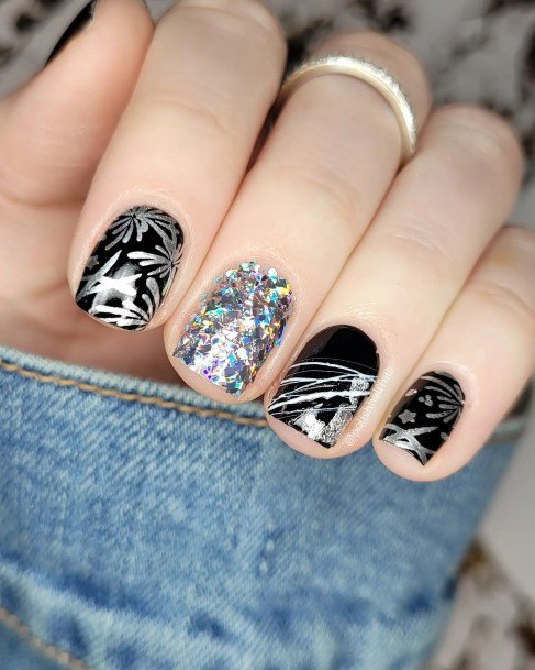 Woman With New Years Nail