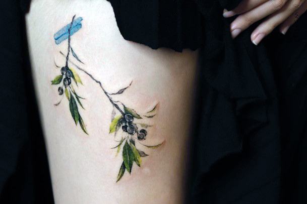 Woman With Olive Tree Tattoo