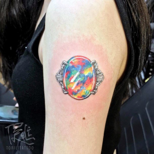 Woman With Opal Tattoo