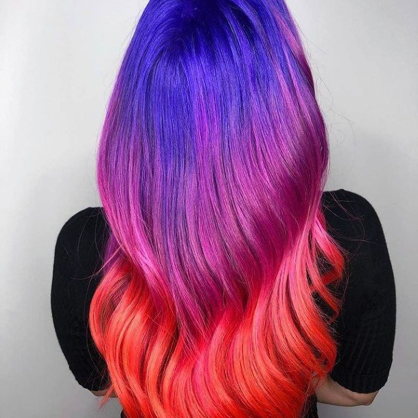 Woman With Orange Ombre Hairstyles