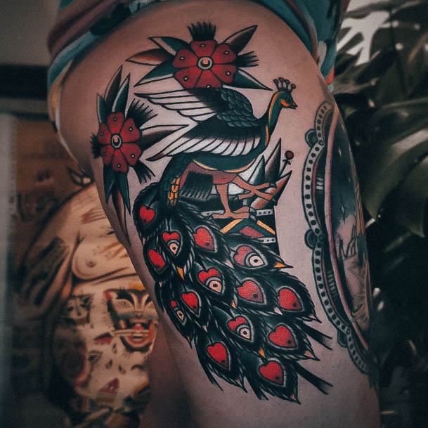 Woman With Peacock Tattoo