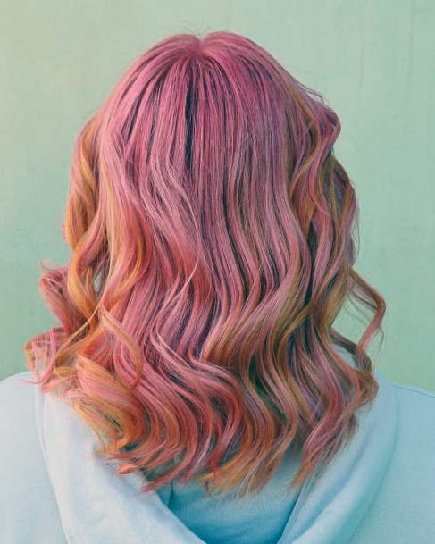 Woman With Pink Ombre Hairstyles