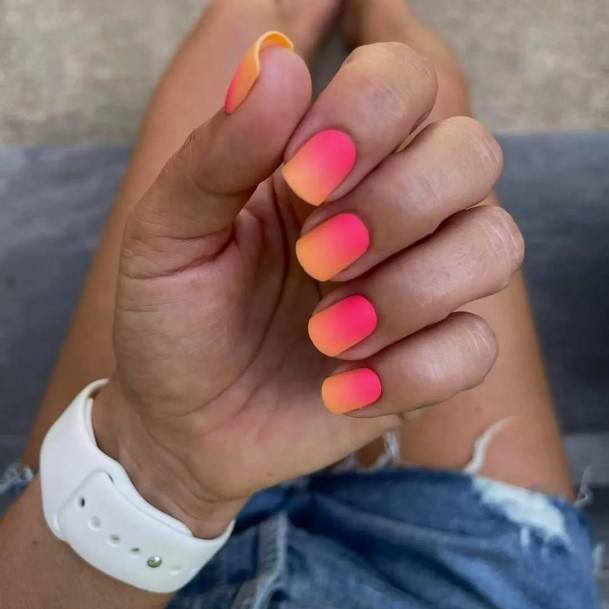 Woman With Pink Ombre Nail