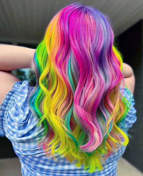 Woman With Rainbow Hairstyles