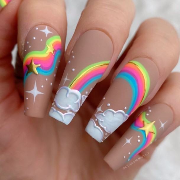 Woman With Rainbow Nail