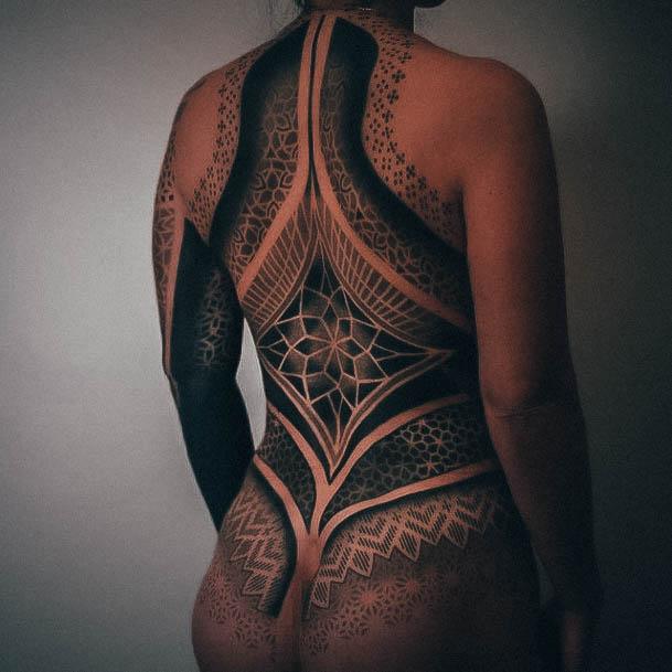 Woman With Sacred Geometry Tattoo Design