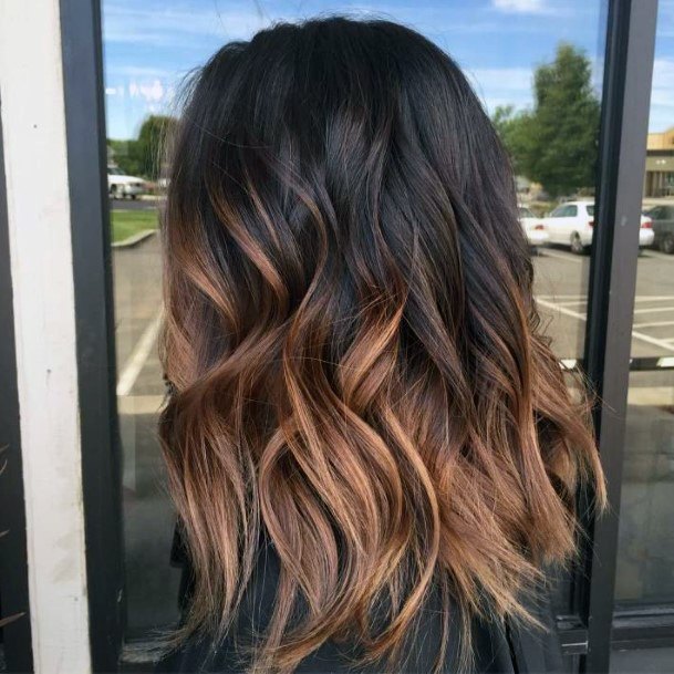 Woman With Shiny Hair Easy Ombre Dark Brown Fading To Light Brown