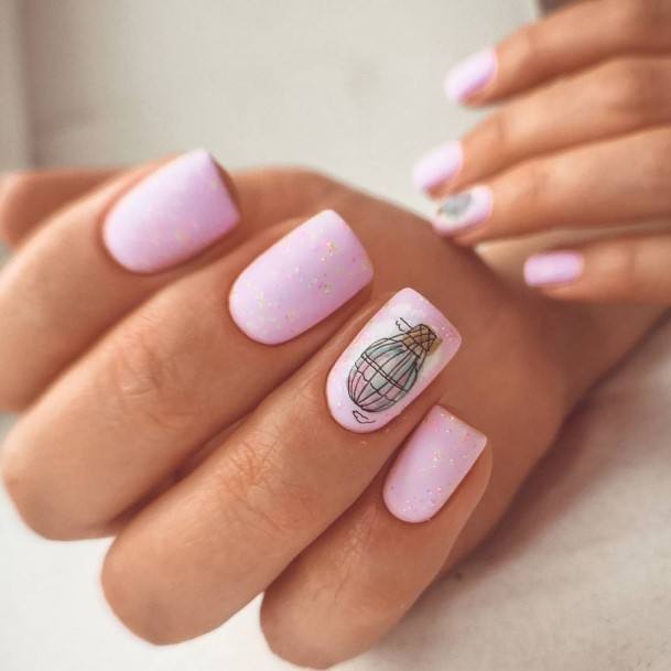 Woman With Short Pink And White Nail