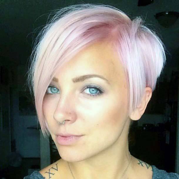 Woman With Short Pink Pixie Hair Cut Hassle Free Style