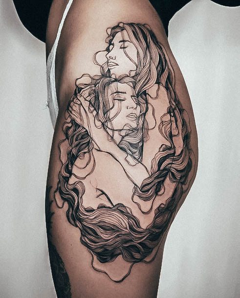 Woman With Side Tattoo