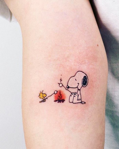 Woman With Snoopy Tattoo